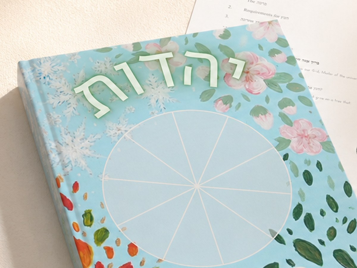 A finished hardcover curriculum book resting on classroom materials in soft light